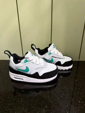 Nike Air Max 1 EasyOn Toddler Shoes Size 5C Stadium Green White Black